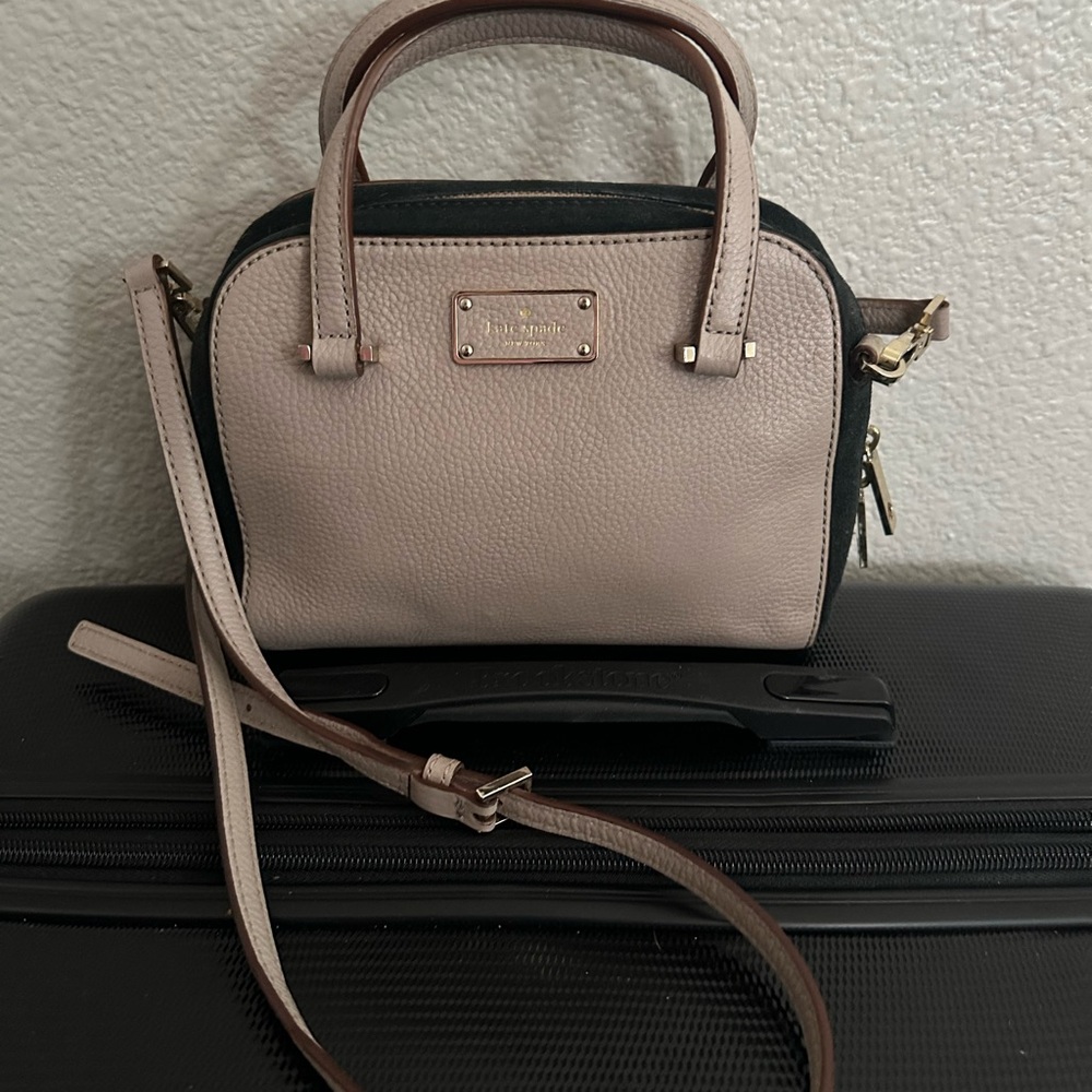 Kate Spade Kay Street Pebble Leather/ Suede Mini Felix Satchel, Warm Putty/Blk